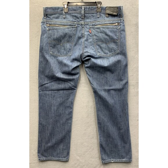 Levi's Other - Levi's 514 Denim Jeans Blue Distressed Slim Straight Zip Pockets Size 42X32 Vtg